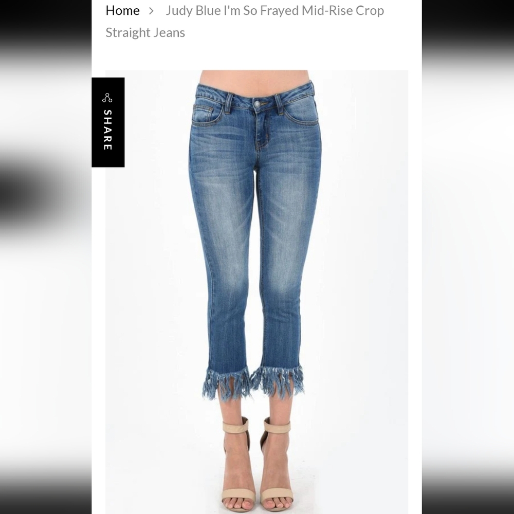 Judy Blue cropped fringe jeans